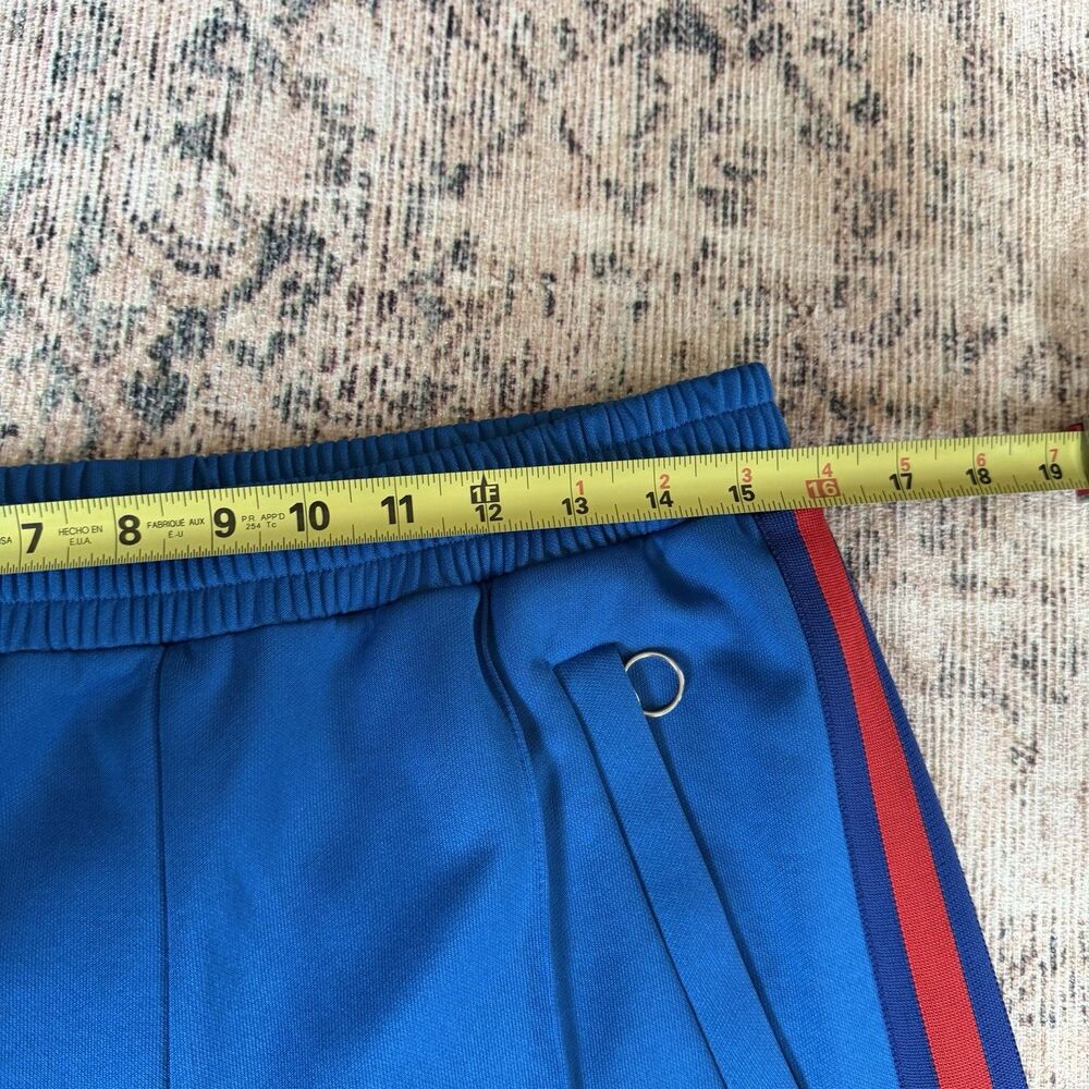 GUCCI blue red webbing trims flare cropped track pants Women’s Medium Pleated - Picture 10 of 16